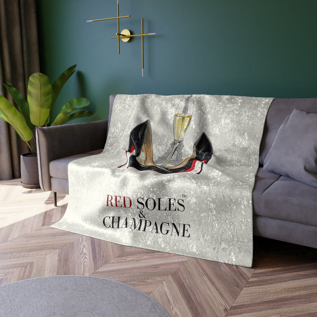 Red Soles & Champagne™ Signature Crushed Velvet Blanket