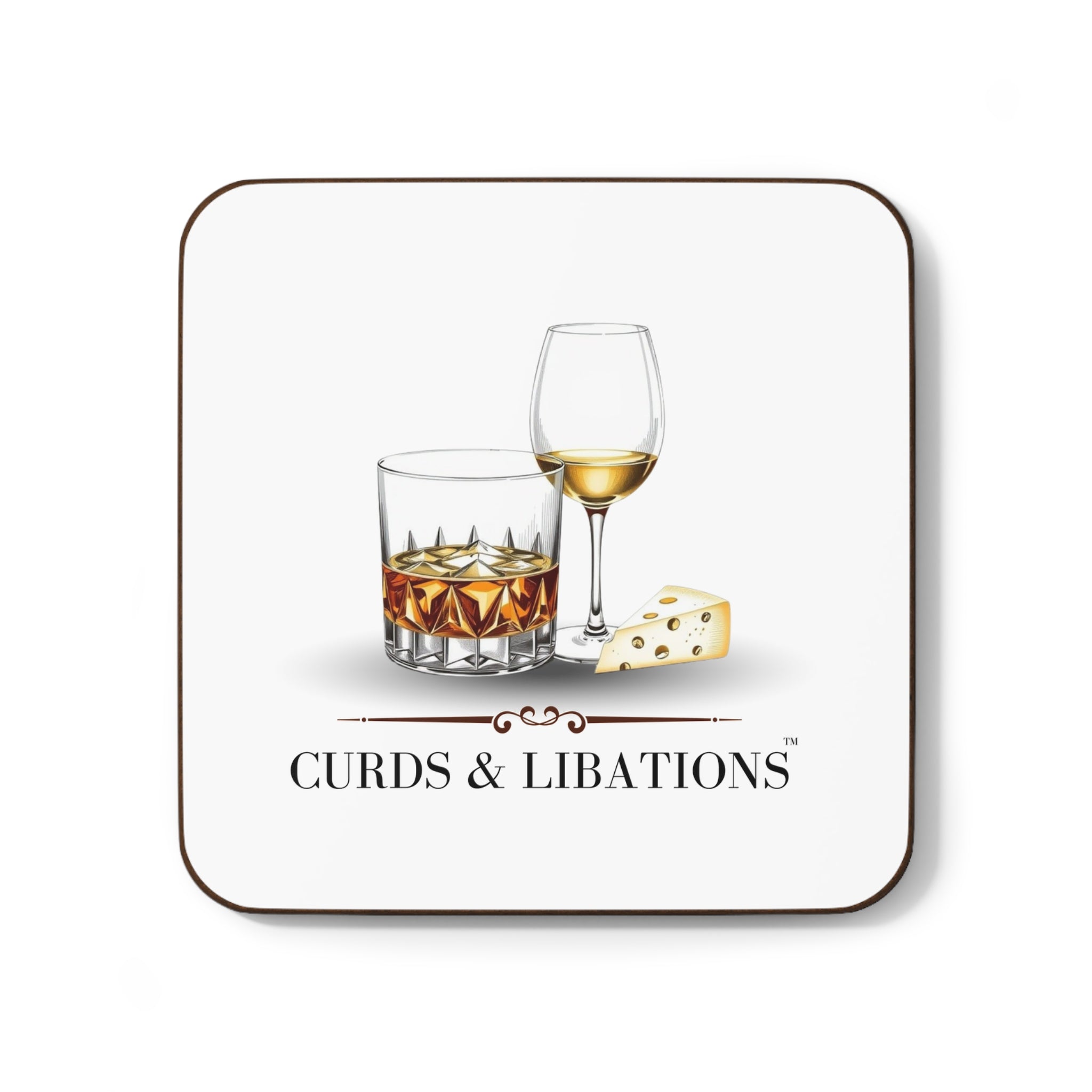Curds & Libations™ Hardboard Coaster