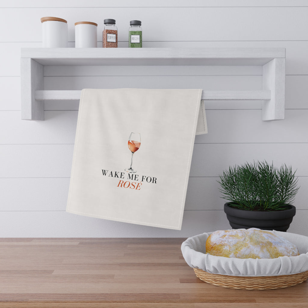 Wake Me For Rosé Tea Towel